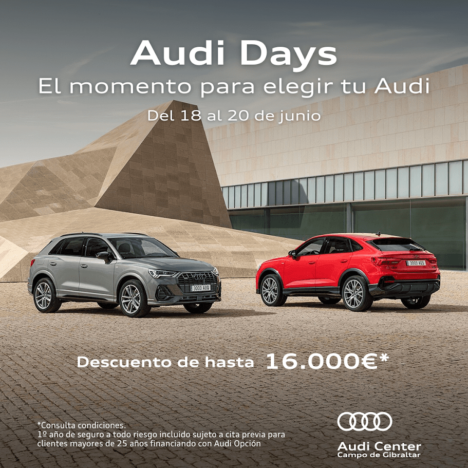 📅 Del 18 al 20 de junio disfruta de descuentos de hasta 16.000€* en tu nuevo Audi.